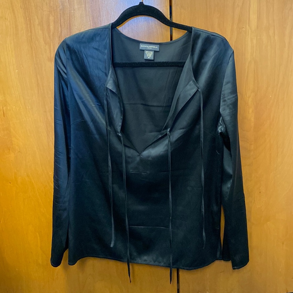 Banana Republic Satin Black Shirt